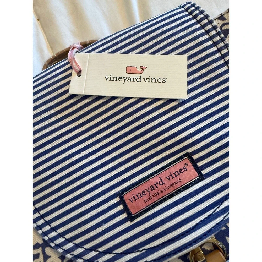 Vineyard Vines Otomi Print Stripe Daypack Backpack Royal Ocean Blue